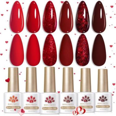 Imagem de Conjunto de esmaltes em gel Born Pretty Bloody Red 7 mL (x6)
