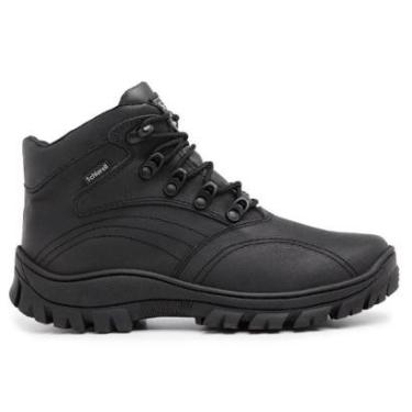 Imagem de Bota Coturno Militar Masculino Cano Curto Couro Sola Antiderrapante Coturno-Masculino
