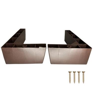 Imagem de Kit Pés Cantoneira Canto e Pés Apoio Sofá Poltrona Marrom com Parafuso