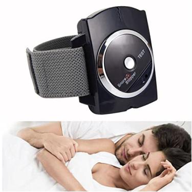 Imagem de YUERWOVER Dispositivo antironco pulseira inteligente eficaz solução ronco pulseira de redução infravermelho relógio de ronco confortável para homens e mulheres com bateria (azul escuro)