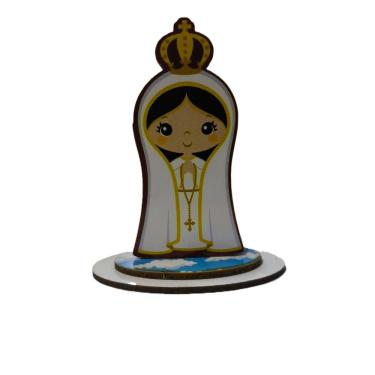 Imagem de Adorno Pedestal de Nossa Senhora de Fátima Infantil 9cm