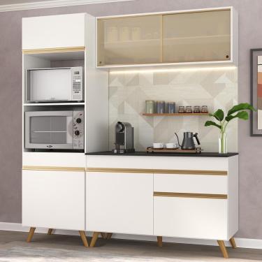 Imagem de Cozinha Compacta 3 Pç C/ Armário E Balcão Multimóveis Branca