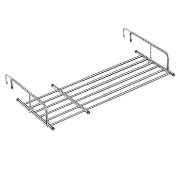 Imagem de Prateleiras dobráveis de secagem de roupas de aço inoxidável ajustáveis para grades de varanda para peitoril de janela radiador retrátil para secar roupas e sapatos