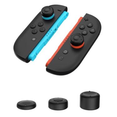 Imagem de DLseego Tampas de aperto de polegar design para console Switch 2, silicone macio Joycon controle analógico capas protetoras antiderrapantes 6 peças altura botão Joy Con Joystick Caps - Preto