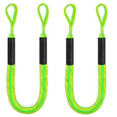 Imagem de Corda de ancoragem Bungee Dock Line, corda de ancoragem para barcos, amortecedores e cordas de ancoragem para barco, caiaque, jet ski, pontão, canoa, barco elétrico WaveRunner verde (2GG)