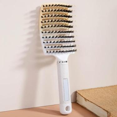 Imagem de Escova para cabelos cacheados, seca ou molhada - Escova desembaraçadora de nylon para cabelos embaraçados e macios | Design ergonômico de nível profissional com dentes largos para cabelos grossos (ama