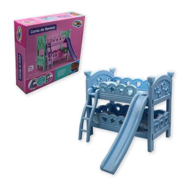Imagem de Berço De Brinquedo Com Escorregador em tonalidade Azul