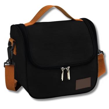 Imagem de Bolsa Térmica Lancheira com Alça de Ombro para Marmita - Trabalho Academia Escola e Passeios Super Premium (PRETO)