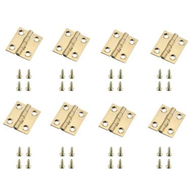 Imagem de KKUANG 8 peças 25 x 22 mm gaveta de armário dobradiça de latão com parafusos adequado para móveis/caixa de joias/caixa de madeira