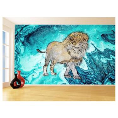Imagem de Papel De Parede Animais Pop Art Leão Rei Selva 3,5M Pxa31 - Você Decor