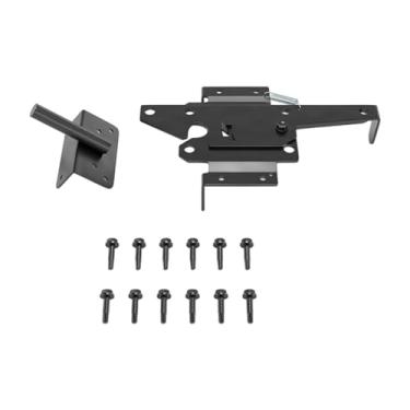 Imagem de IEUDNS Trava de portão autotravante para serviço pesado, trava de portão de madeira/PVC, suporte de poste de aço carbono para jardim externo, piscina segura