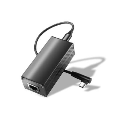 Imagem de REVODATA Adaptador Conversor Poe Para Usb-C, Potência De Saída Tipo C E Ethernet 2 Em 1, Carregamento 5 V A 20 Máx. 45 W Tablet/Laptop, Taxa 10/100 Mbps, Compatível Com Ieee 802.3Bt (Pd2Cbt-20V)