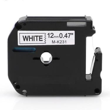 Imagem de Fita Compatível Brother M-K231 MK 231 Branca Letra Preta 12mm - Genéri