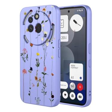 Imagem de KOARWVC Capa para Nothing Phone 3a Pro, A059P design bonito padrão de flores capa protetora fina de TPU macio para celular 3a Pro Purple Garden