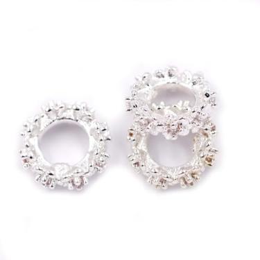 Imagem de Malahill Contas espaçadoras de zircônia cúbica para fabricação de joias, 20 peças, 8 x 3 mm, prata