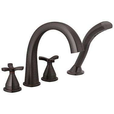 Imagem de DELTA FAUCET T47776-RB Acabamento de banheira romana de quatro furos com desviador, bronze veneziano