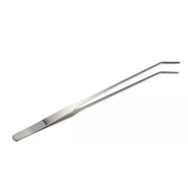 Imagem de Pinça Curvada De Aço Inox 27cm P/ Aquários Plantados - Skrw