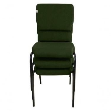 Imagem de 03 Cadeiras Empilhável Para Igrejas Evangélicas Linha Church Verde - D