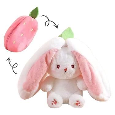 Imagem de Brinquedo de pelúcia Mukorolee reversível Carrot Strawberry Bunny Plush 35 cm