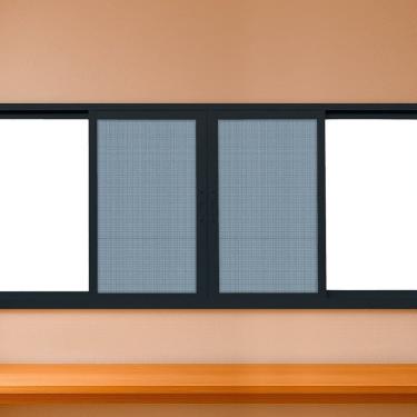 Imagem de Janela de Correr com Tela Mosquiteira 150x120cm Vidro de Segurança 6cm Fábrica do Alumínio Preto