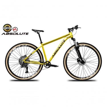 Imagem de Bicicleta Aro 29 Nero 5 Peças Inteira Absolute 12v Garfo Trava Remota K7 Pneu Faixa Freio Hidráulico. Amarelo Tam.15