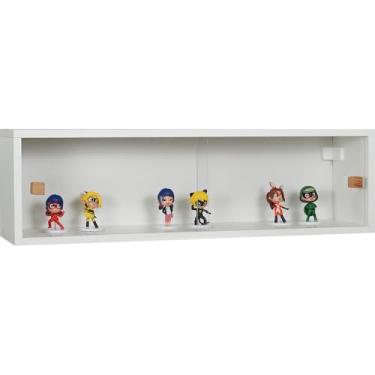 Imagem de EVOLUKIT, Nicho 80x23x18 Branco c/Portas de acrílico Puxador Montante Natural