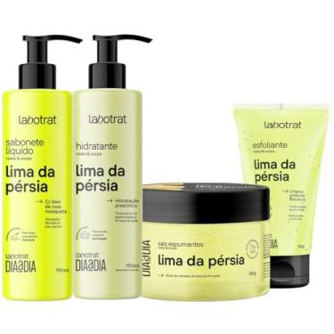 Imagem de Kit Banho Premium Labotrat Lima Completo 4 Produtos C/Sais Corpo E Rosto Cheiro De Fruta