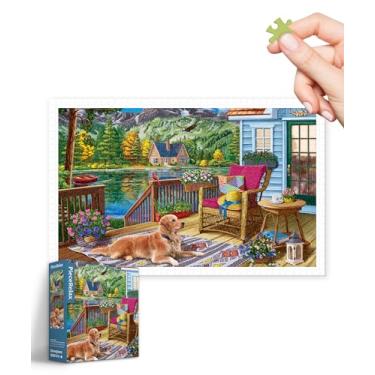 Imagem de PieceRelax Quebra-Cabeças De Plástico Para Adultos, 1000 Peças - Image World Terrace Perto Do Lago Da Montanha, Os Jogos Mesa E Presentes Mais Satisfatórios, Sem Necessidade Tapete Quebra-Cabeça [H3