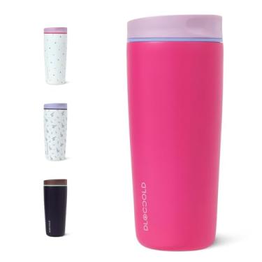 Imagem de DLOCCOLD Copo infantil de 680 g com alça e tampa de canudo de silicone, copo isolado à prova de vazamento com tampa resistente a derramamentos, caneca reutilizável de aço inoxidável para meninos e