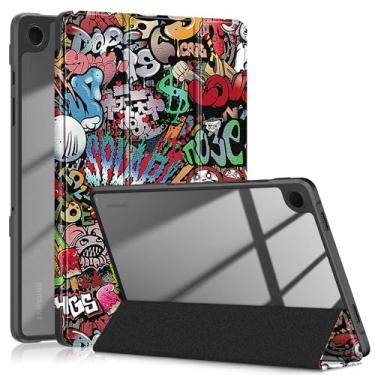 Imagem de Gylint Capa para Samsung Galaxy Tab A9 8,7 polegadas 2023, capa ultrafina com três dobras para tablet inteligente à prova de choque com capa traseira transparente compatível com Galaxy Tab A9
