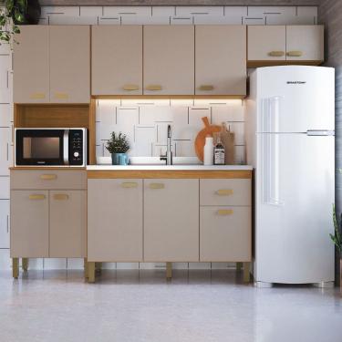 Imagem de Cozinha Completa Zurique 12 Portas 2 Gavetas 6226.105 Freijó/Camurça - Indékes