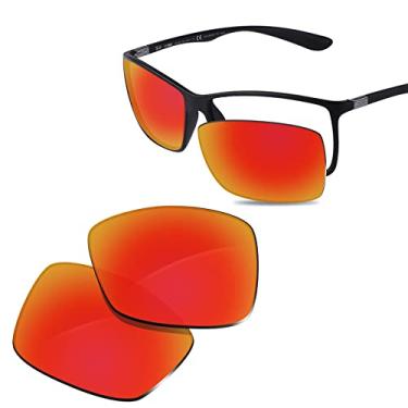 Imagem de Glintbay Lentes de óculos de sol de substituição 100% precisas para Ray-Ban Liteforce RB4179 62 mm, Espelhado vermelho fogo polarizado, Small