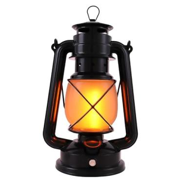 Imagem de IEUDNS Lanterna LED para acampamento, luz suspensa para jardim, luz multifuncional para barraca, lâmpada de retrô para festa, emergência, quintal, área, Preto