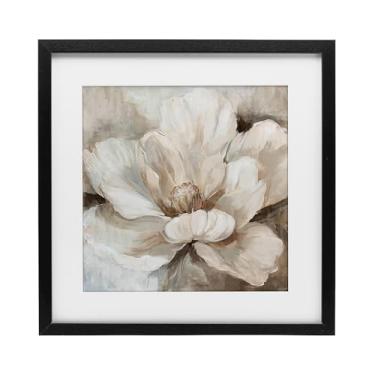 Imagem de Stupell Industries Impressão emoldurada de flores exuberantes em branco e preto design sob vidro por Nina Blue, 33 x 33