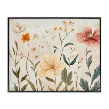 Imagem de Stupell Industries Florais fracos folhagem preta emoldurada giclée design de arte por Petal Prints Design, 61 x 76 cm