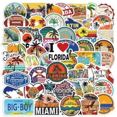 Imagem de 100 adesivos da Flórida, adesivos legais de viagem, adesivos de vinil à prova d'água para garrafas de água, laptop, bagagem, adolescentes adultos, teclados, mochilas, skates, bagagem, garrafas de água
