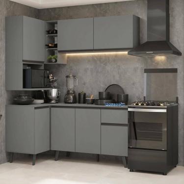 Imagem de Armário de Cozinha Completa de Canto 265 cm Cinza Nice Madesa 05