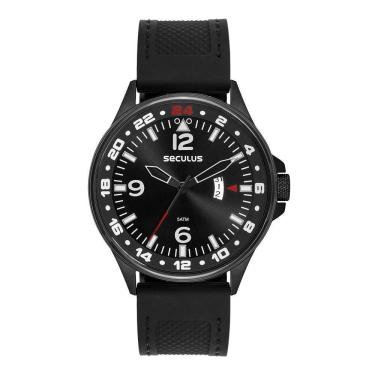 Imagem de Relógio Seculus Masculino Ref: 44279Gpsvpu3 Esportivo Black