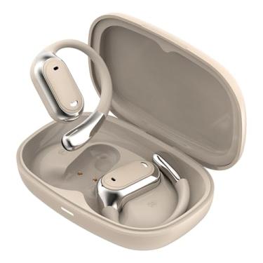 Imagem de Diyeeni Fones de Ouvido Sem Fio, Fones de Ouvido Sports Bluetooth 5.4 Com Gancho, Houros de Ouvidos de 6 Horas Com 13 Mm de Acionamento Dinâmico Grande, Fones de Ouvido à Prova D'água (Cor da pele)