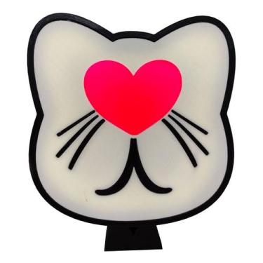 Imagem de Luminária Pet Gato Led Abajur Mesa 3D com Fonte - Kits for Kids