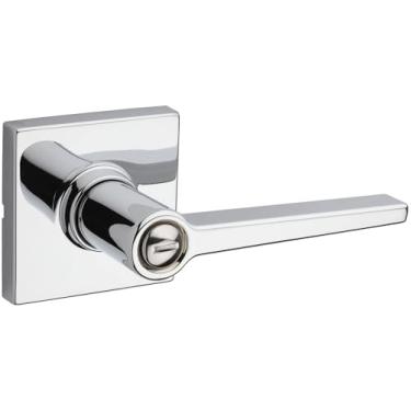 Imagem de Kwikset Maçaneta Safelock SL4000DALSQT-26 Daylon com trava de privacidade rosa quadrada com trava RCAL e acabamento cromado brilhante RCS Strike