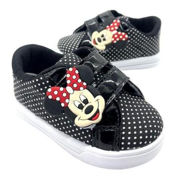 Imagem de Tênis Sapatinho Infantil Miney Com Bolinhas Preto Para Bebê, 19