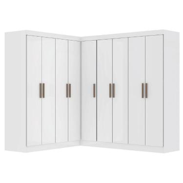 Imagem de Guarda Roupas Modulado De Canto Madrid Com 9 Portas Maxel Branco