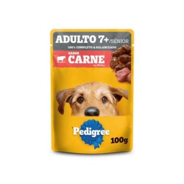 Imagem de Ração Úmida Pedigree Sachê para Cães Adultos Sênior 7+ Carne 100g - Pe