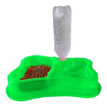 Imagem de Comedouro Bebedouro Automático com Suporte para Refil de Água para Garrafas Pet Até 1200ml Auma Terra (Verde, Único)