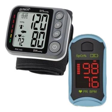 Imagem de Kit Medidor De Saturação + Aparelho De Medir Pressão G-tech
