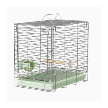 Imagem de Gaiola dobrável de aço inoxidável, papagaio, para uso ao ar livre, gaiola portátil, portátil, gaiola de pássaro, econômica, papagaio, periquito, arara, pássaro pequeno (verde)