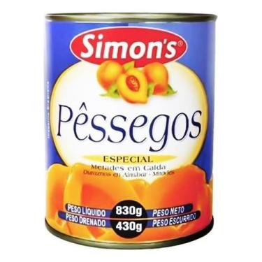 Imagem de Pessego Em Calda Simons Metades Extra 430g - Simon'S