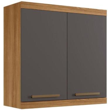 Imagem de Armário Aéreo Gold 2 Portas Cinamomo Grafite Arte Móveis