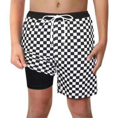 Imagem de Calções de banho LUCOWEE Boys com forro de cueca boxer tamanho 6-20 UP